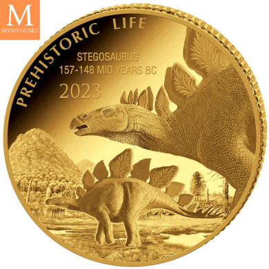 KONGO 2023 STEGOSAURUS 0,5 GRAM GULL PREHISTORIC LIFE PROOF I KAPSEL KONGO 2023 STEGOSAURUS 0,5 GRAM GULL PREHISTORIC LIFE PROOF I KAPSEL