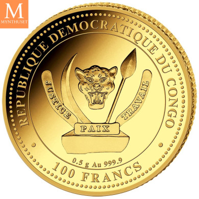 KONGO 2023 STEGOSAURUS 0,5 GRAM GULL PREHISTORIC LIFE PROOF I KAPSEL KONGO 2023 STEGOSAURUS 0,5 GRAM GULL PREHISTORIC LIFE PROOF I KAPSEL