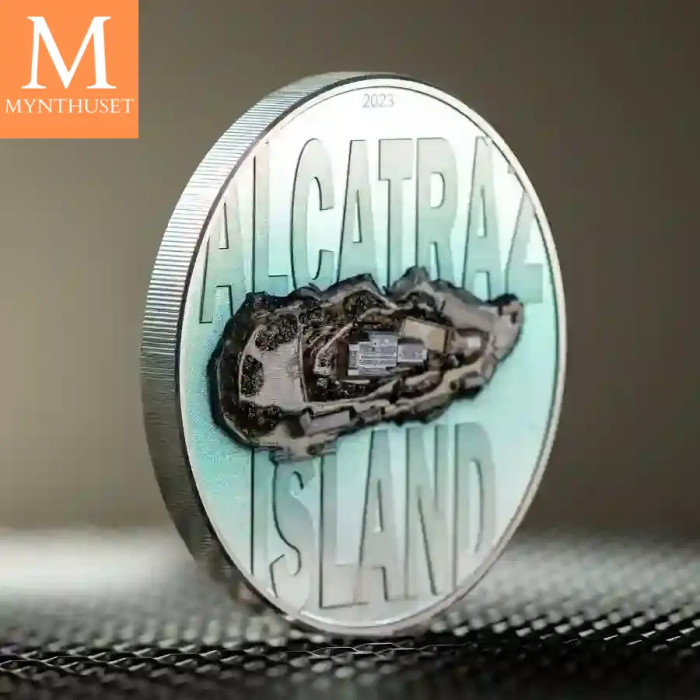 Cook Islands 2023 3 oz Sølv Alcatraz Island UHR Proof M/Etui & COA