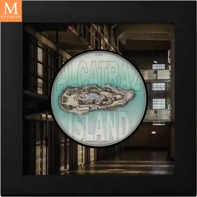 Cook Islands 2023 3 oz Sølv Alcatraz Island UHR Proof M/Etui & COA