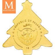 Palau 0,5 gram Gull 1 dollar Christmas Tree i kapsel med bevis