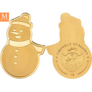 Palau 0,5 gram Gull 1 dollar Snowman i kapsel med bevis