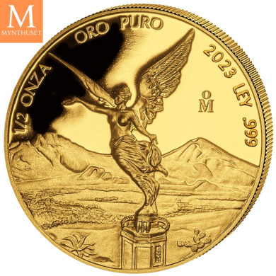 NYHET! Mexico 2023 LIBERTAD GULL PROOF SETT  5 MYNTER 1,9 Oz GULL KVALITET PROOF