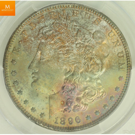USA Morgan Dollar 1896 kvalitet 0, PCGS MS67 Sjeldent høy kvalitet