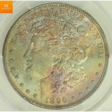USA Morgan Dollar 1896 kvalitet 0, PCGS MS67 Sjeldent høy kvalitet
