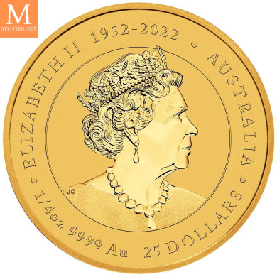 NYHET! Australia 2024 1/4 oz Gull Lunar S3 Year of the Dragon BU M/Kapsel