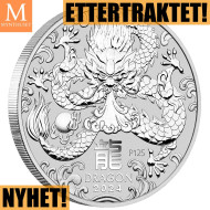 Australia 2024 1/2 oz Sølv Lunar S3 Year of the Dragon BU M/Kapsel