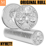 Originalrull (20 oz) Australia 2024 1 oz Sølv Lunar S3 Year of the Dragon BU M/Kapsel