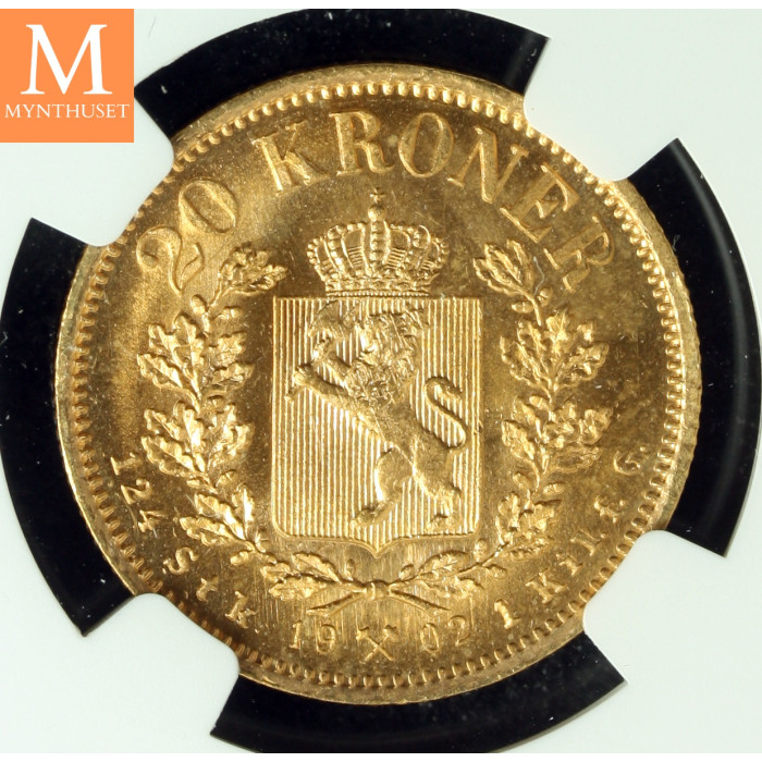 20 kroner 1902 kvalitet 0/01, NGC MS65
