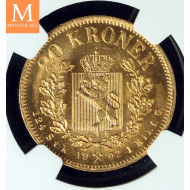 20 kroner 1902 kvalitet 0/01, NGC MS65