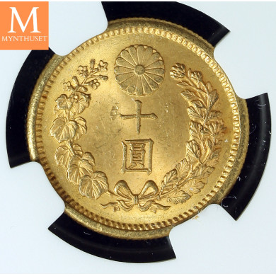 Japan M41(1908) GULL 10 Yen MS63 NGC (Ministry of Finance Hoard) Japan M41(1908) GULL 10 Yen MS63 NGC (Ministry of Finance Hoard)