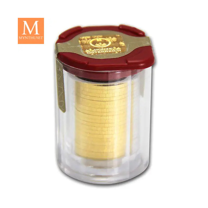 2023 Østerrike 20 x 1/10 oz Gull Philharmoniker BU i Forseglet Tube (2 oz)