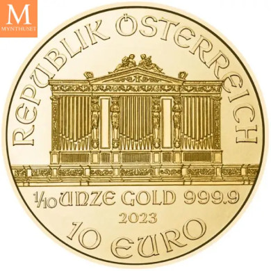 2023 Østerrike 20 x 1/10 oz Gull Philharmoniker BU i Forseglet Tube (2 oz) 2023 Østerrike 20 x 1/10 oz Gull Philharmoniker BU i Forseglet Tube (2 oz)