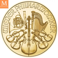 2023 Østerrike 20 x 1/10 oz Gull Philharmoniker BU i Forseglet Tube (2 oz)