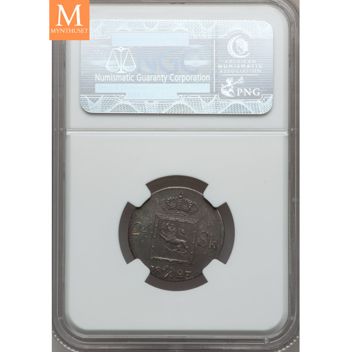 24 skilling 1827/5 kvalitet 0 , NGC MS65