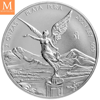 Mexico 2023 2 oz sølv Libertad BU med kapsel Mexico 2023 2 oz sølv Libertad BU med kapsel
