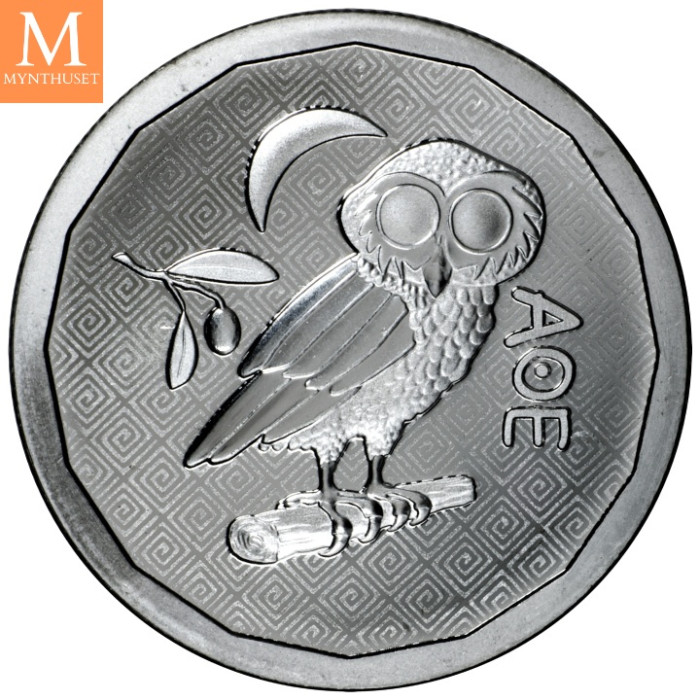 St.Helena  2 Dollar Athenian Owl 1 oz sølv i kapsel