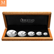 Mexico 2023 1,9 oz Sølv 5 mynter Libertad Proof sett M/Etui & COA