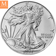 USA 2024 1 oz Sølv American Silver Eagle BU MED KAPSEL