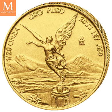 NYHET! Mexico 2022 LIBERTAD GULL 5 MYNTER 1,9 Oz KVALITET BU NYHET! Mexico 2022 LIBERTAD GULL 5 MYNTER 1,9 Oz KVALITET BU