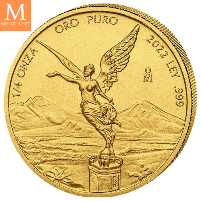 NYHET! Mexico 2022 LIBERTAD GULL 5 MYNTER 1,9 Oz KVALITET BU
