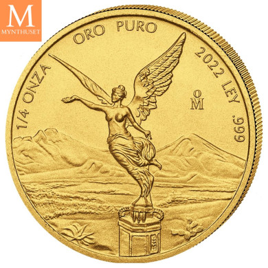 NYHET! Mexico 2022 LIBERTAD GULL 5 MYNTER 1,9 Oz KVALITET BU