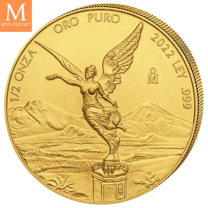NYHET! Mexico 2022 LIBERTAD GULL 5 MYNTER 1,9 Oz KVALITET BU