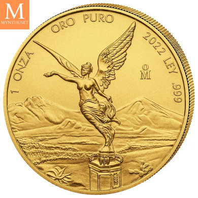 NYHET! Mexico 2022 LIBERTAD GULL 5 MYNTER 1,9 Oz KVALITET BU