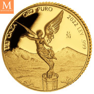 NYHET! Mexico 2022 LIBERTAD GULL 5 MYNTER 1,9 Oz KVALITET PROOF