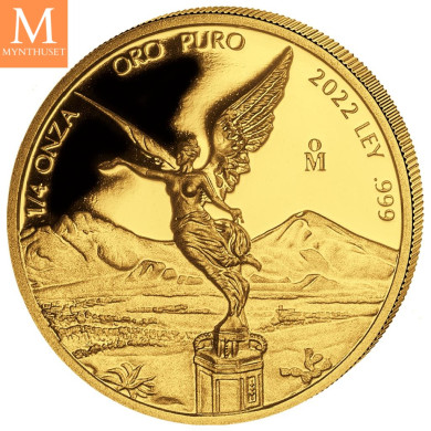 NYHET! Mexico 2022 LIBERTAD GULL 5 MYNTER 1,9 Oz KVALITET PROOF