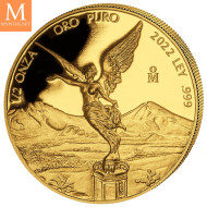 NYHET! Mexico 2022 LIBERTAD GULL 5 MYNTER 1,9 Oz KVALITET PROOF