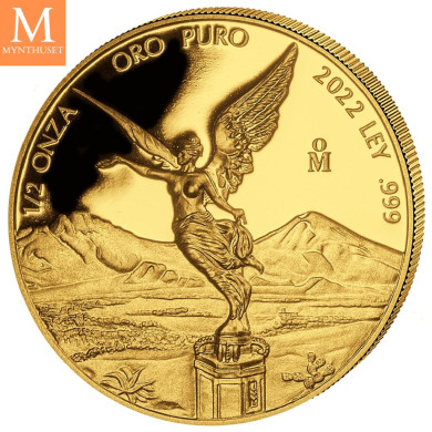 NYHET! Mexico 2022 LIBERTAD GULL 5 MYNTER 1,9 Oz KVALITET PROOF