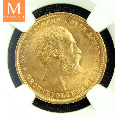 20 kroner 1878 kvalitet 0/01, NGC MS64