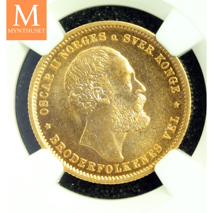 20 kroner 1877 kvalitet 0/01, NGC MS64