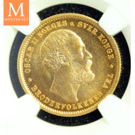 20 kroner 1877 kvalitet 0/01, NGC MS64