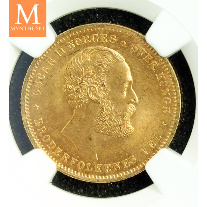 20 kroner 1875 kvalitet 0/01 , NGC MS64