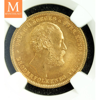 20 kroner 1875 kvalitet 0/01 , NGC MS64