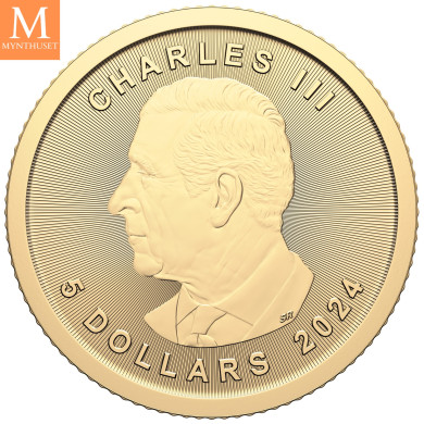 NYHET 2024 Utgaven! Canada 2024 MAPLE LEAF 1/10 OZ GULL KVALITET BU NYHET 2024 Utgaven! Canada 2024 MAPLE LEAF 1/10 OZ GULL KVALITET BU