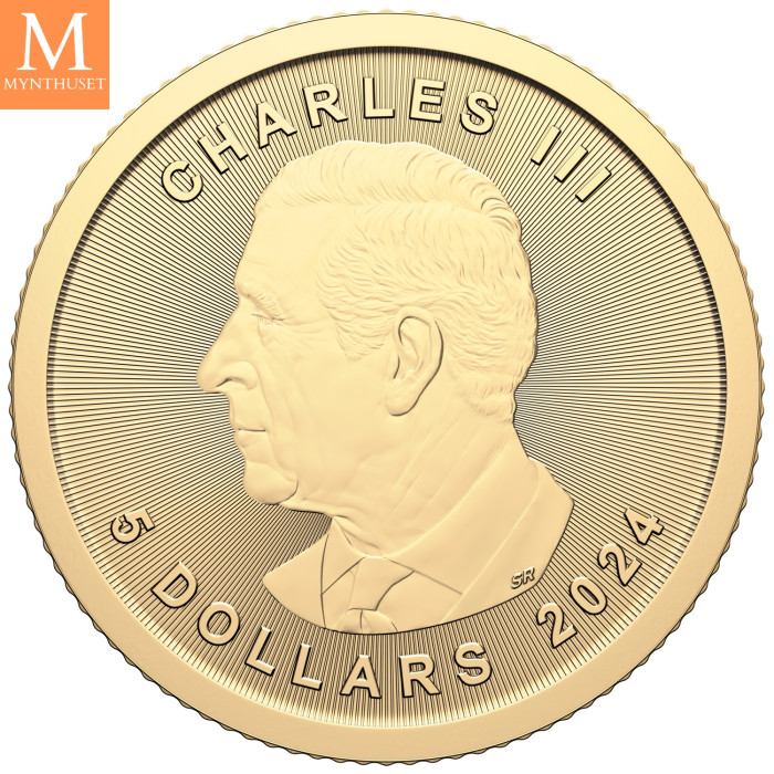 NYHET 2024 Utgaven! Canada 2024 MAPLE LEAF 1/10 OZ GULL KVALITET BU