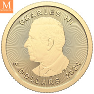 NYHET 2024 Utgaven! Canada 2024 MAPLE LEAF 1/10 OZ GULL KVALITET BU