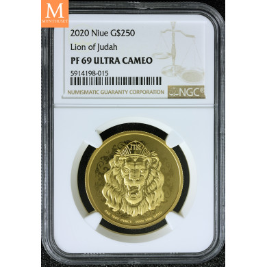 20230 Niue 1 oz GULL 250 dollar Lion of Judah Proof, NGC PF69