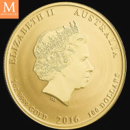 2016P Australia 1 oz Gull Lunar Series 2 Year of the MONKEY kvalitet BU i kapsel