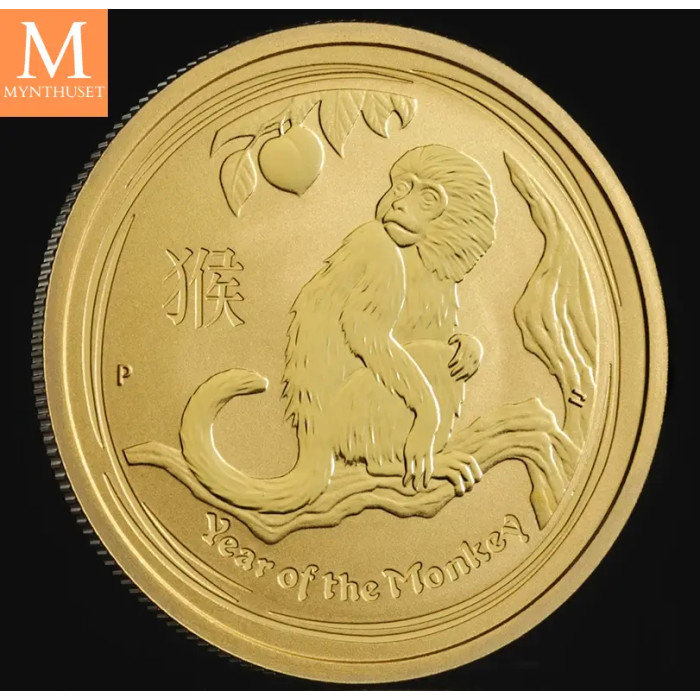 2016P Australia 1 oz Gull Lunar Series 2 Year of the MONKEY kvalitet BU i kapsel