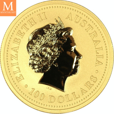 2005 Australia 1 oz Gull Lunar Series 1 Year of the Rooster kvalitet BU i kapsel 2005 Australia 1 oz Gull Lunar Series 1 Year of the Rooster kvalitet BU i kapsel