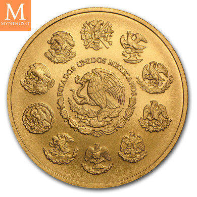 SJELDEN! Mexico 2015 LIBERTAD 1 OZ GULL KVALITET BU I KAPSEL