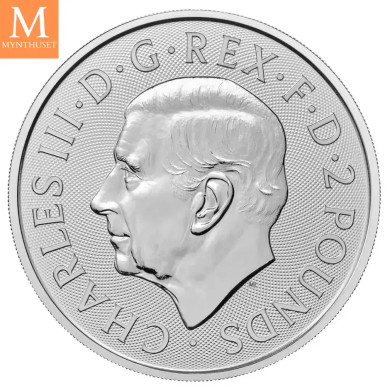 NYHET På lager! Storbritannia 2024 1 oz Sølv Britannia and Liberty BU M/kapsel