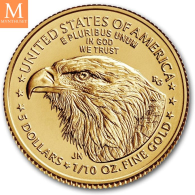 NYHET PÅ LAGER! 2024 USA 1/10 oz Gull Eagle BU M/kapsel