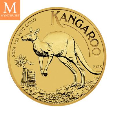 NYHET på lager! 2024 Australian 1 oz Kangaroo Gull mynt i kvalitet UNC i kapsel