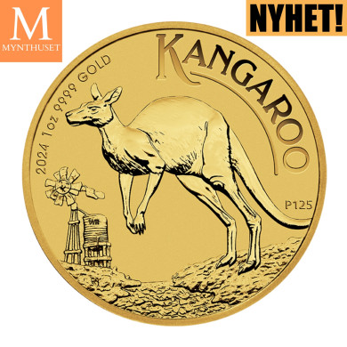 NYHET på lager! 2024 Australian 1 oz Kangaroo Gull mynt i kvalitet UNC i kapsel