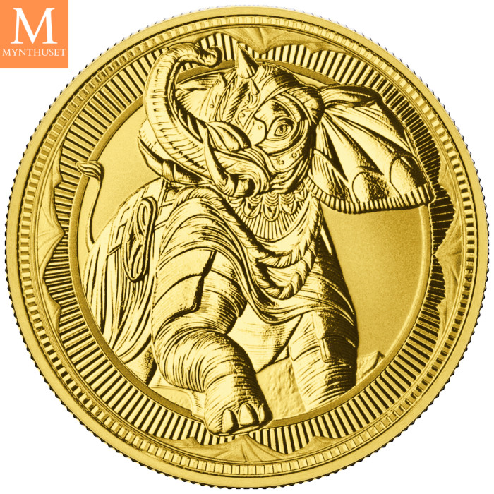 Gibraltar 2023 WAR ELEPHANT 1 OZ GULL OPPLAG 100 stk